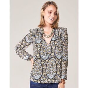 Spartina Aisley Blouse Jones Hundred Paisley Size M Green $148.00
